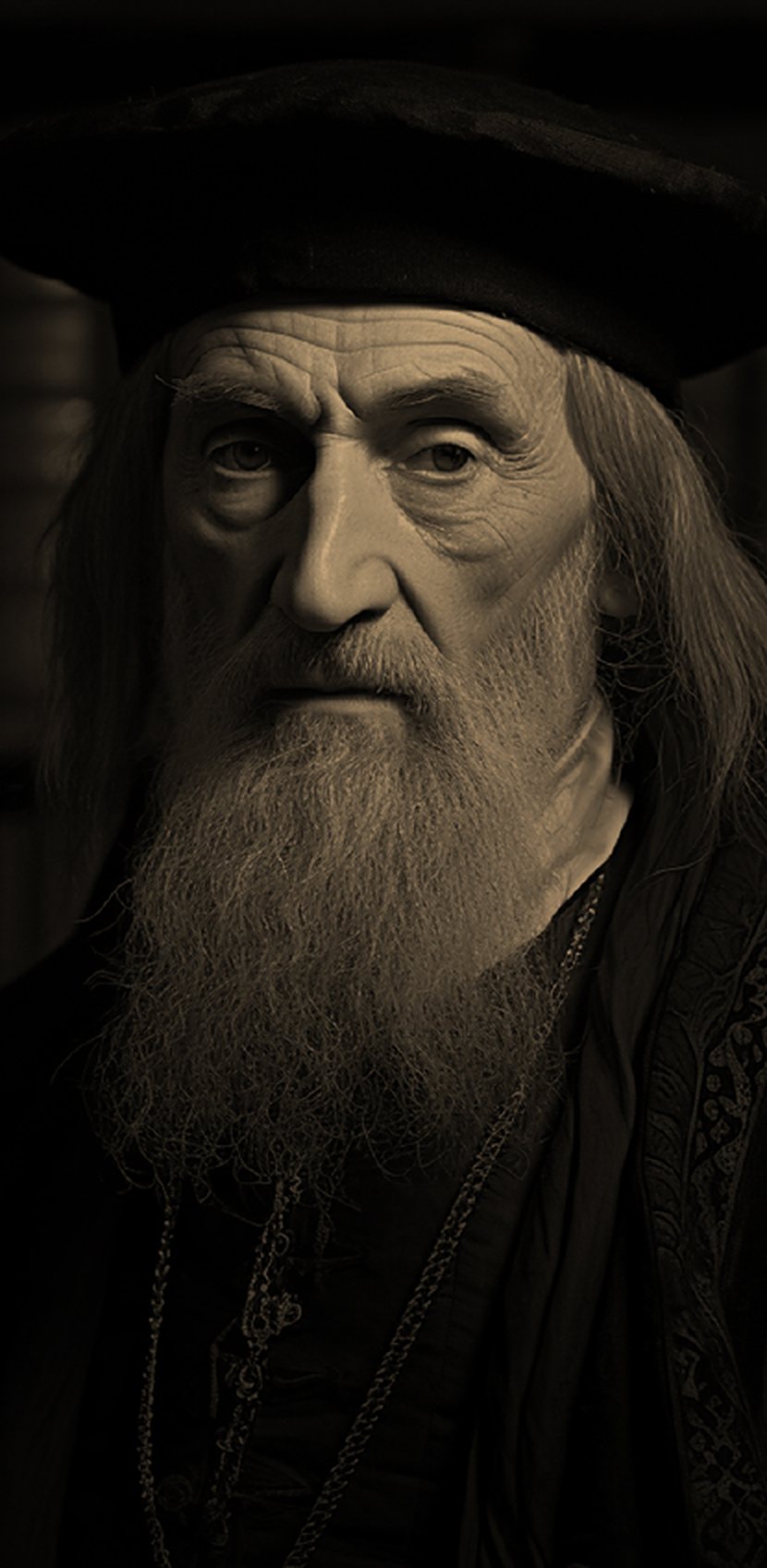 Retrato em sépia de um reformador